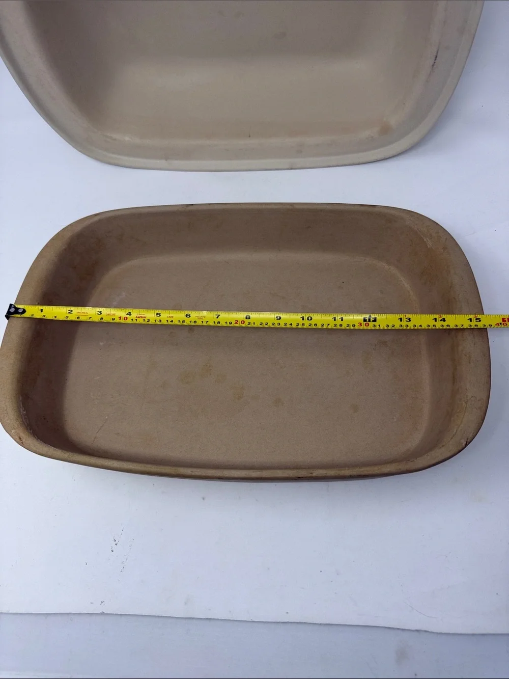 Pampered Chef Family Heritage Stoneware 17 x 11 Roaster Pan w/ Lid Dome Covered